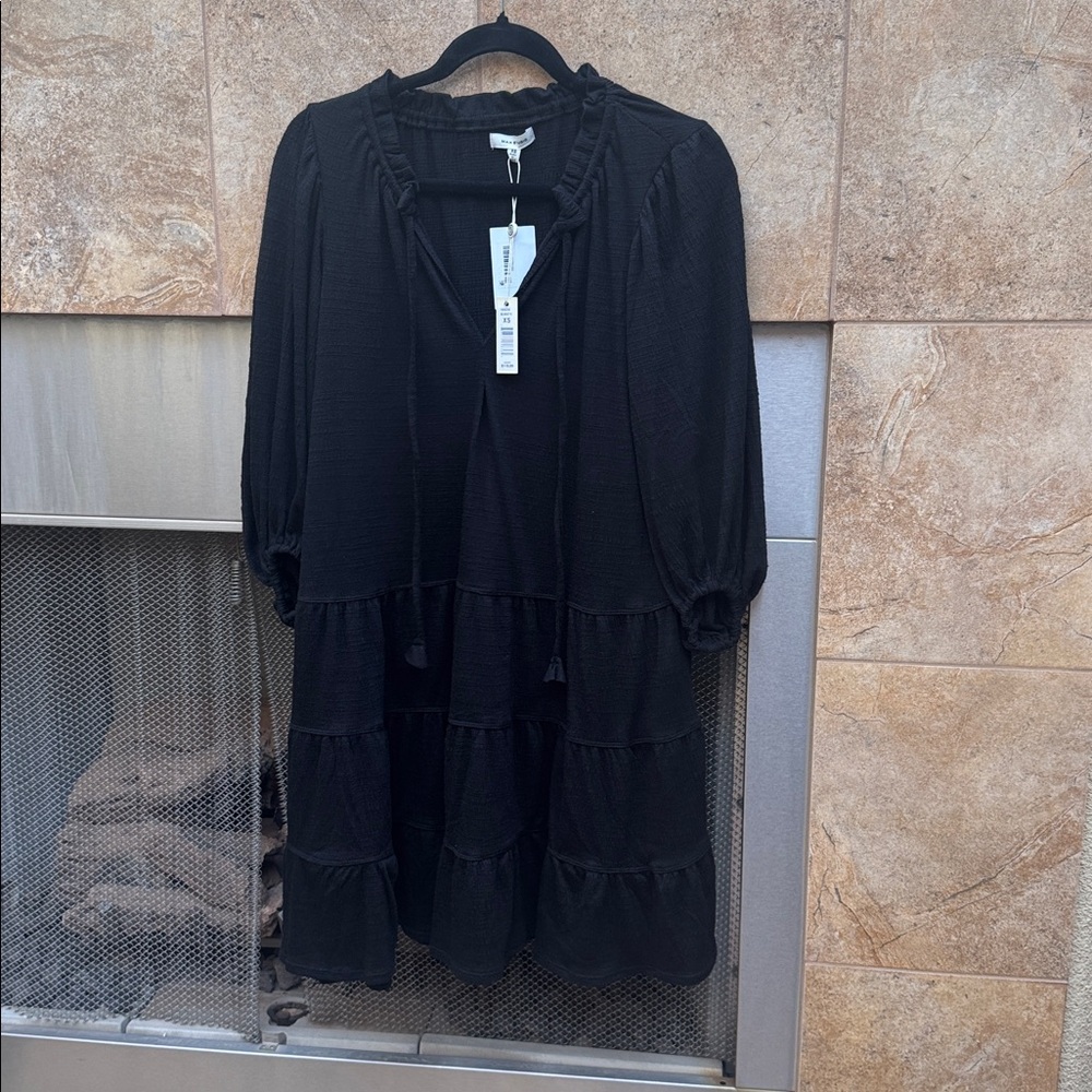 Max Studio Black Ruffled Hem Dress - Picture 3 of 6